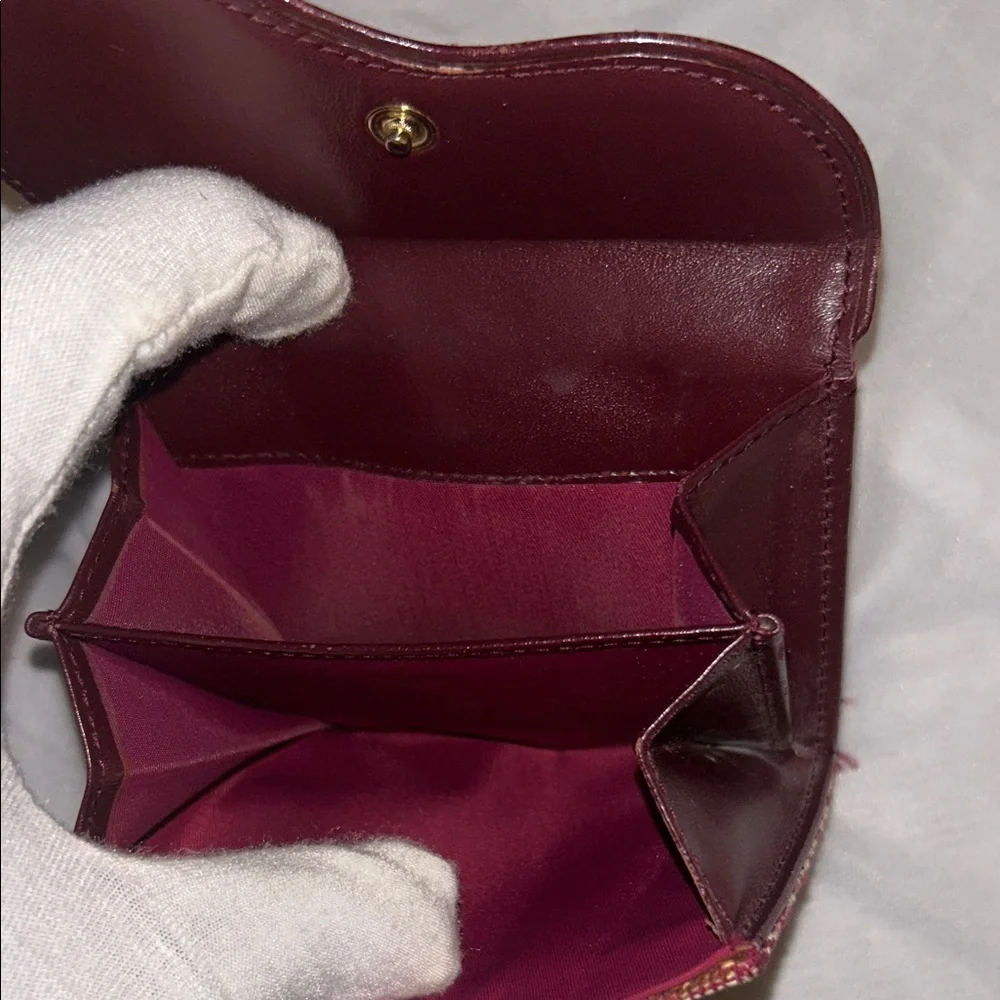 VINTAGE Christian Dior Burgundy Oblique Trotter Saddle Compact Wallet - Picture 5 of 7